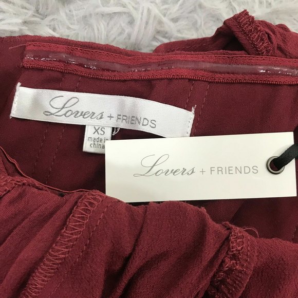 Lovers + Friends Revolve Mini Dress XS Primrose Strapless Cold Shoulder Wine Red - Picture 5 of 8